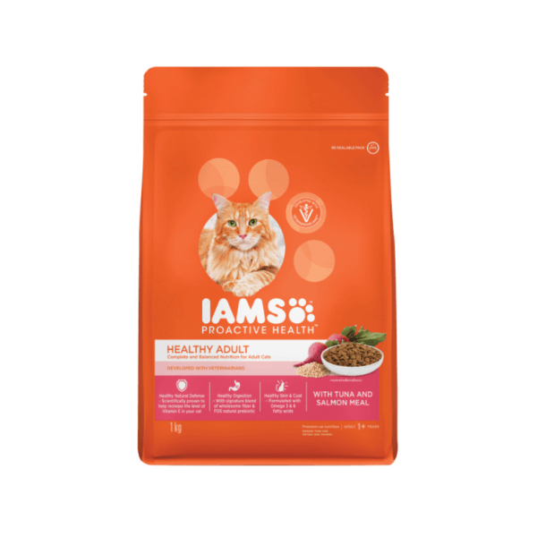 SHOP BY CATEGORY - 02 CATS - KIMVET ONLINE STORE - CAT PRODUCTS - Vetshop Near Me - cat food - adult tuna salmon - iams