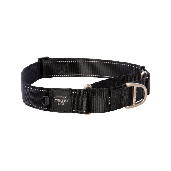 Rogz Utility Control Collar Web, Black Reflective