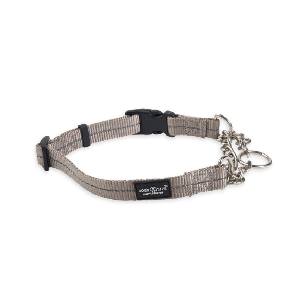 Reflective Martingale Chain Dog Collar Grey