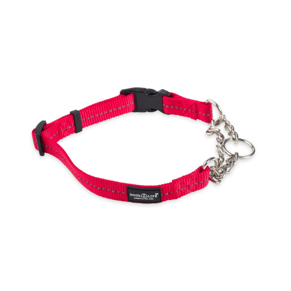 Reflective Martingale Chain Dog Collar Red Kimberley Veterinary