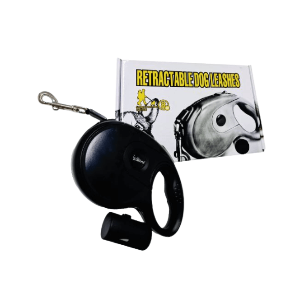 Retractable Dog Leash With Waste Disposal Bags