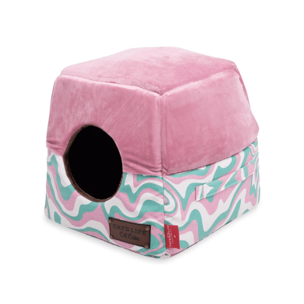 Cat’s Life Cat Cube Flowers & Leaves Pink