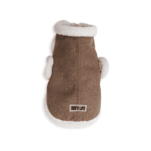 SHOP BY CATEGORY - 03 DOGS - KIMVET ONLINE STORE - DOG PRODUCTS - Vetshop Near Me - dogs clothing - wool winter coat with sherpa wool brown - dog's life