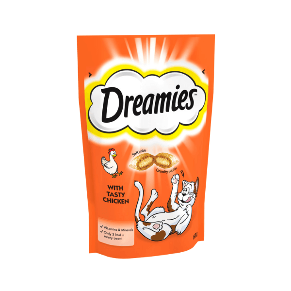 SHOP BY CATEGORY - 02 CATS - KIMVET ONLINE STORE - CAT PRODUCTS - Vetshop Near Me - cats treats - tasty chicken treats 60g - dreamies