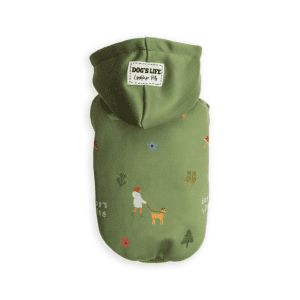 SHOP BY CATEGORY - 03 DOGS - KIMVET ONLINE STORE - DOG PRODUCTS - Vetshop Near Me - dogs clothing - nature loving pup winter hoodie green - dog's life
